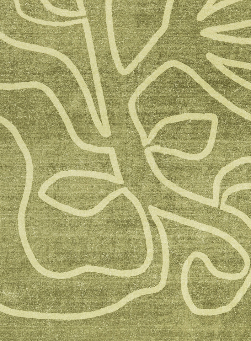 Shandi Green Hand Drawn Washable Rug