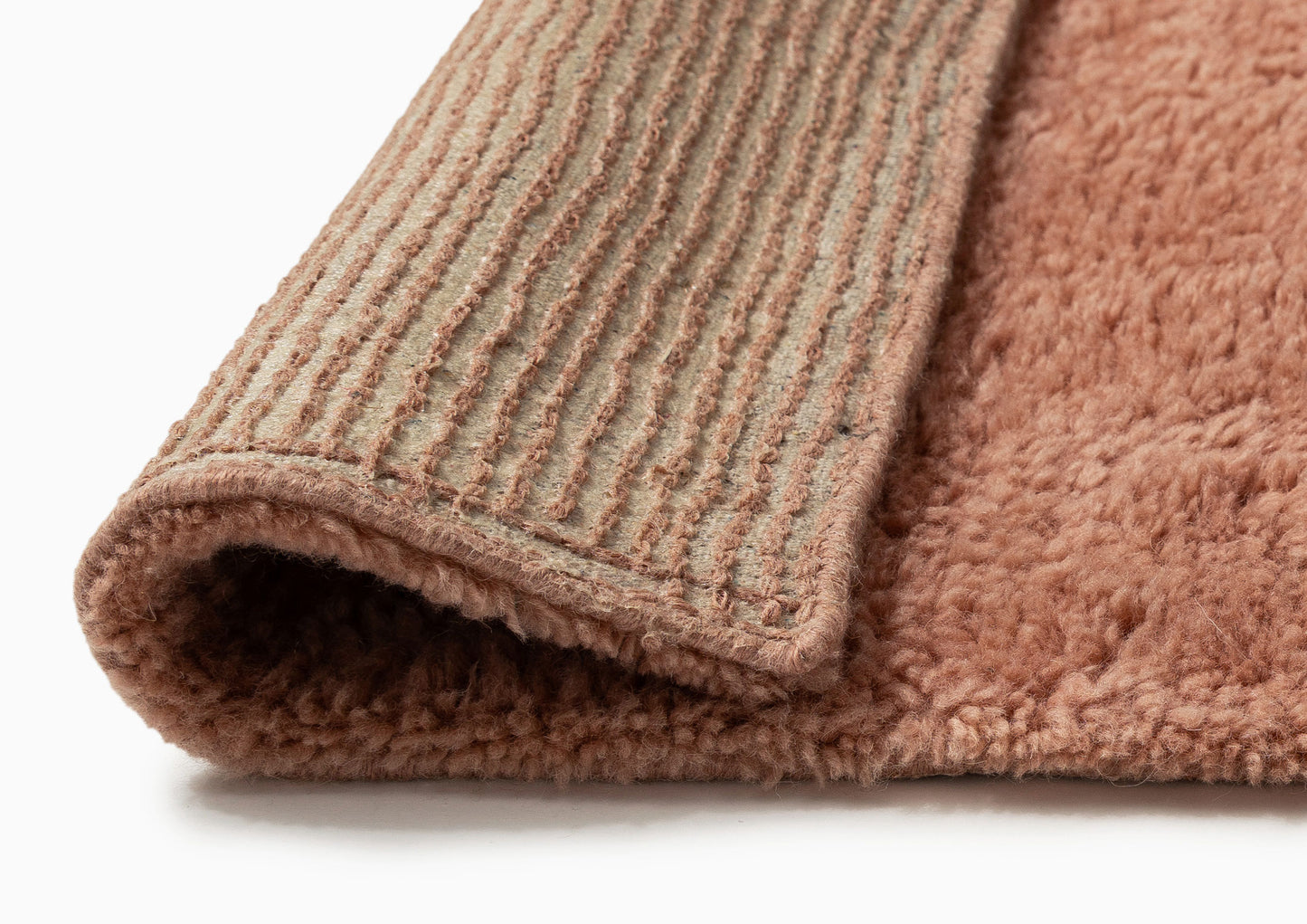 Shannon Pink Wool Directional Shag Rug