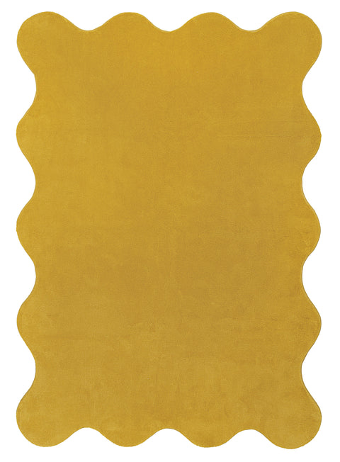 Sharra Mustard Yellow Scallop Washable Rug