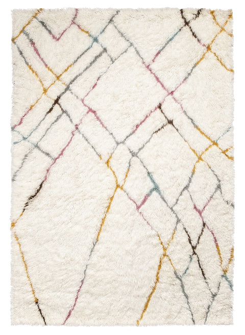 Sherry Pastel Multi-Colour Abstract Tribal Shag Rug