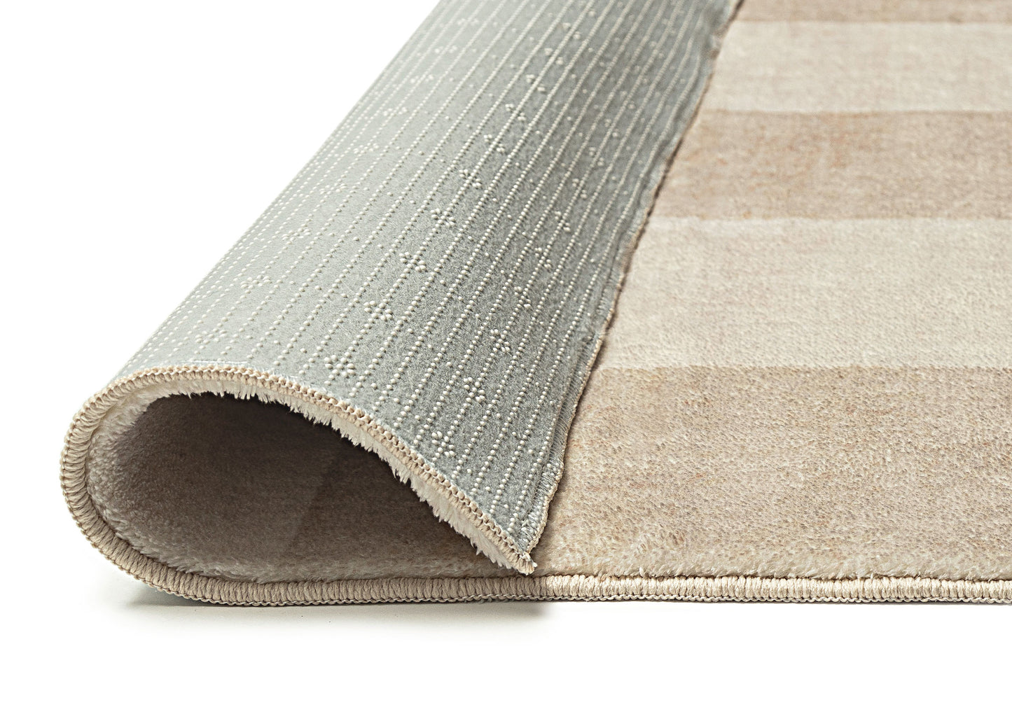 Shira Neutral Beige Checkered Washable Rug