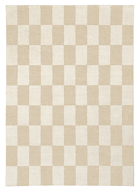 Neurtral Checkerd Rug Shira Neutral Beige Checkered Washable Rug