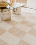 Shira Neutral Beige Checkered Washable Rug