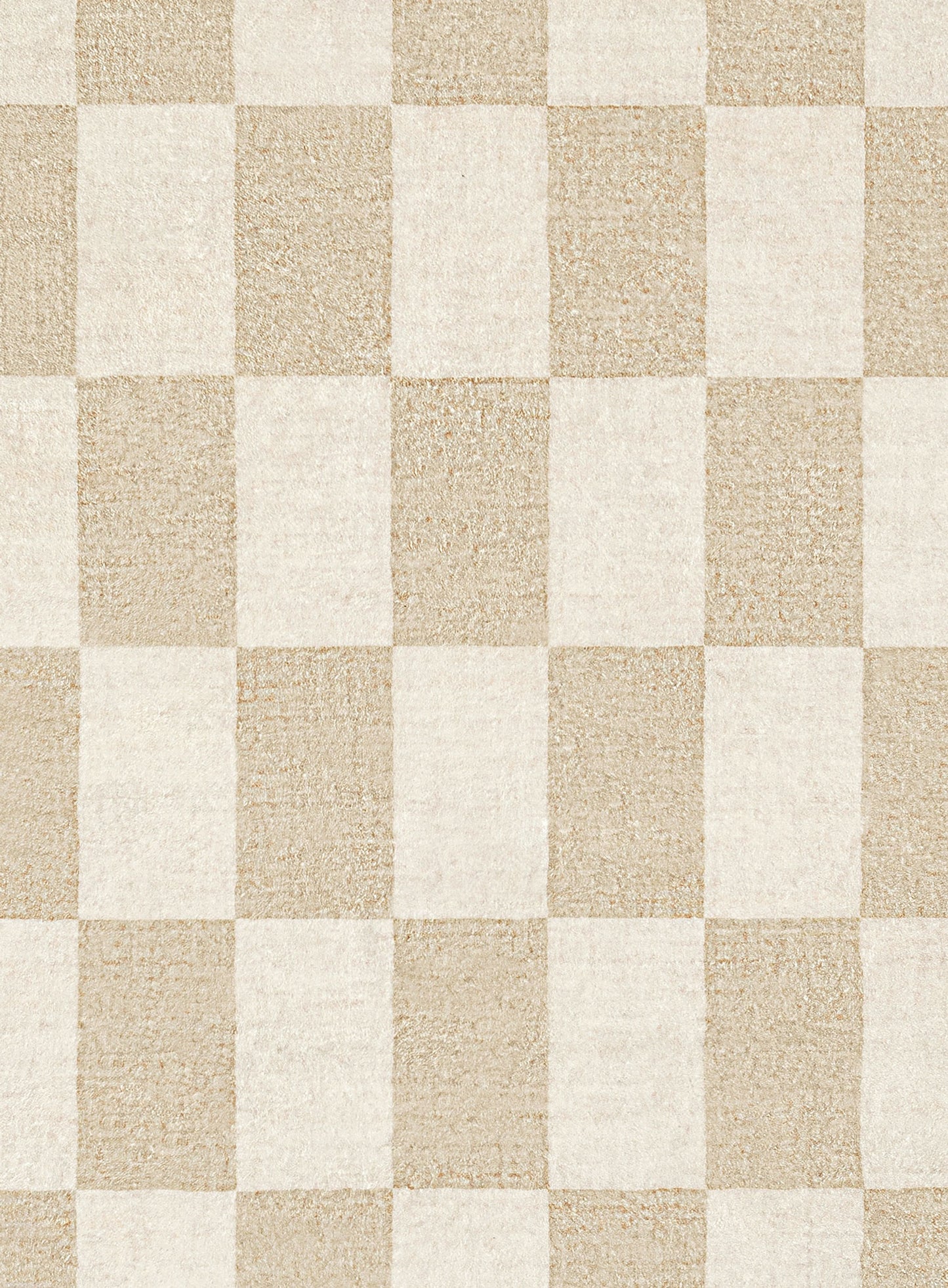 Shira Neutral Beige Checkered Washable Rug