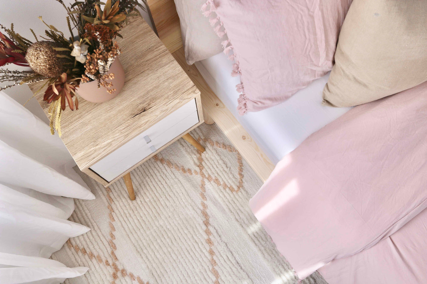 Shona Ivory and Peach Tribal P.E.T Rug