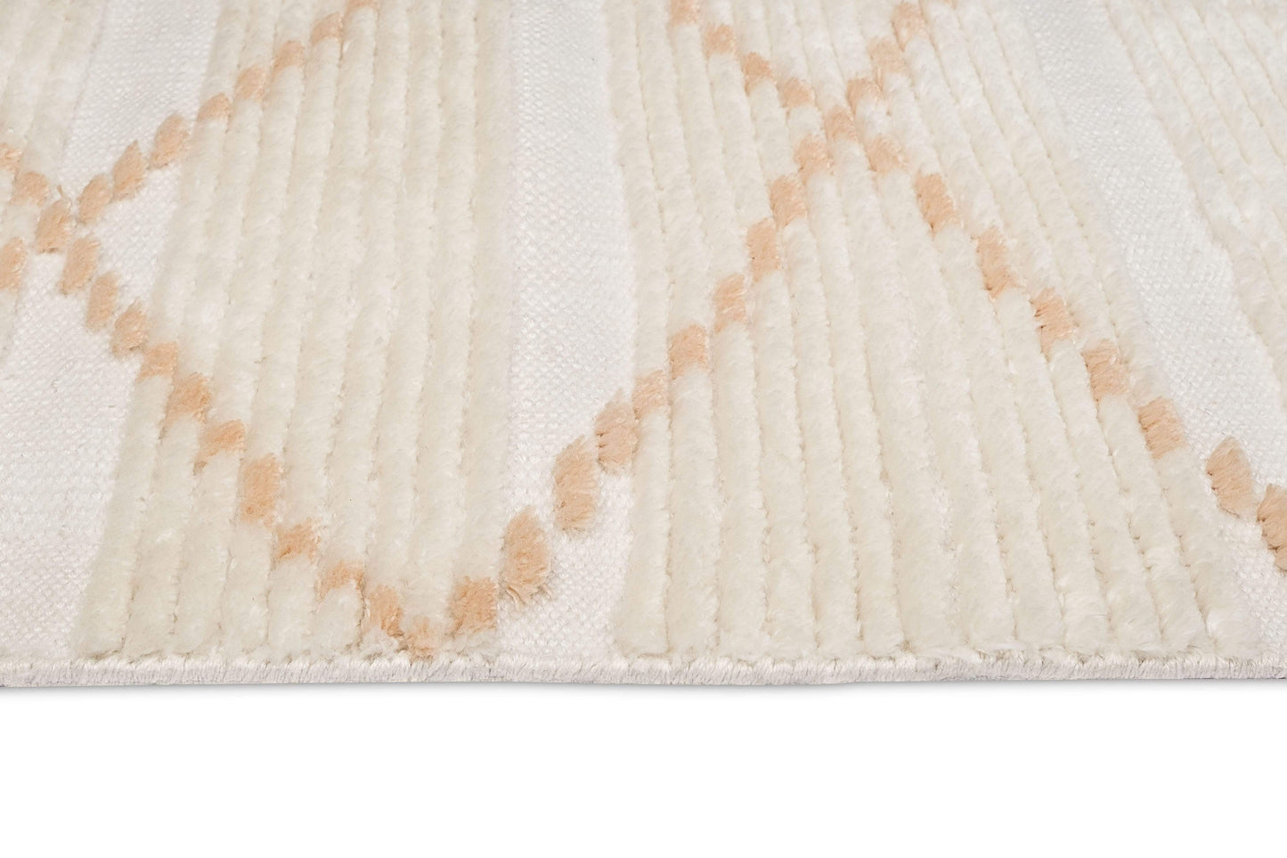 Shona Ivory and Peach Tribal P.E.T Rug