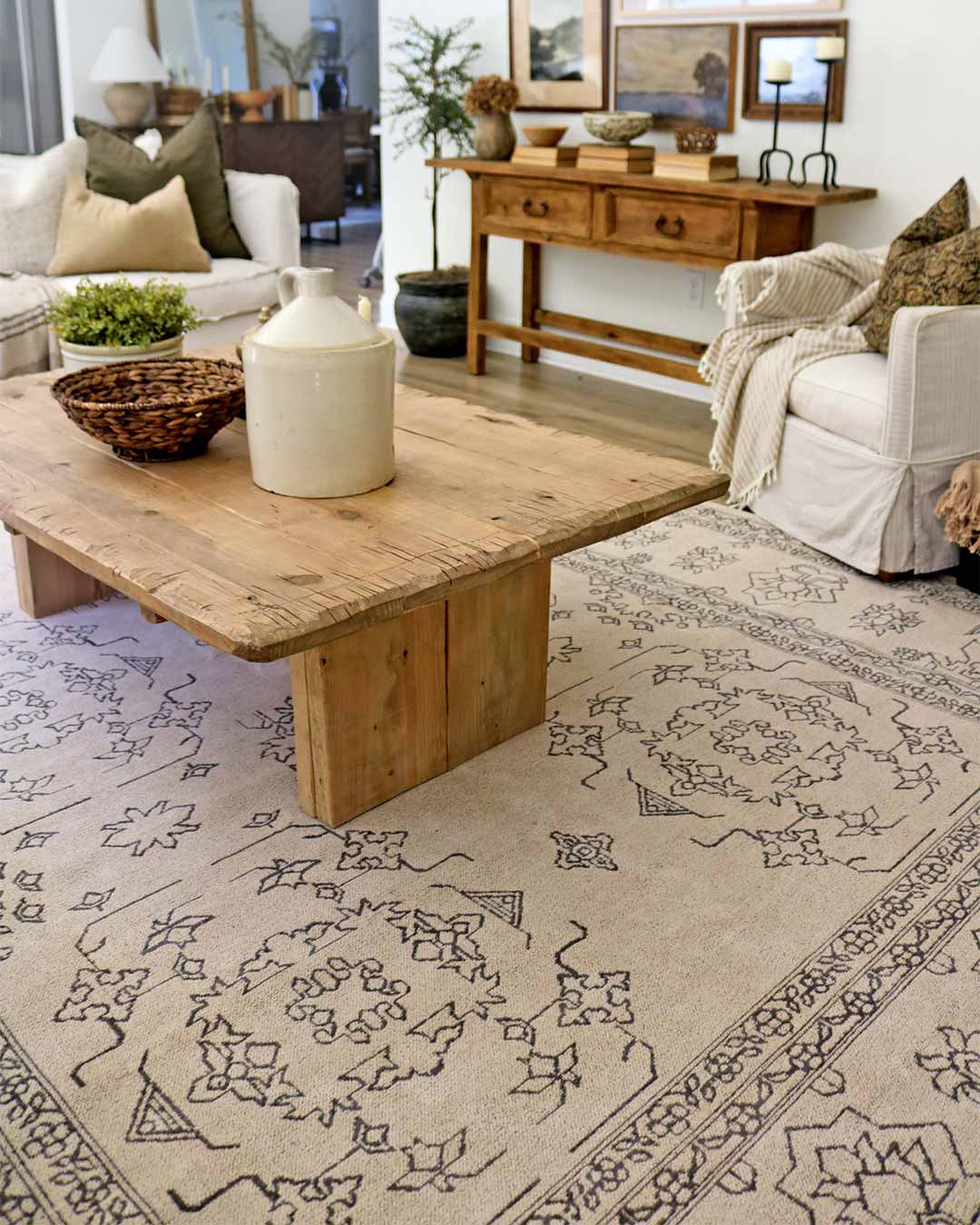 Sienna Beige and Black Scandi Pattern Rug