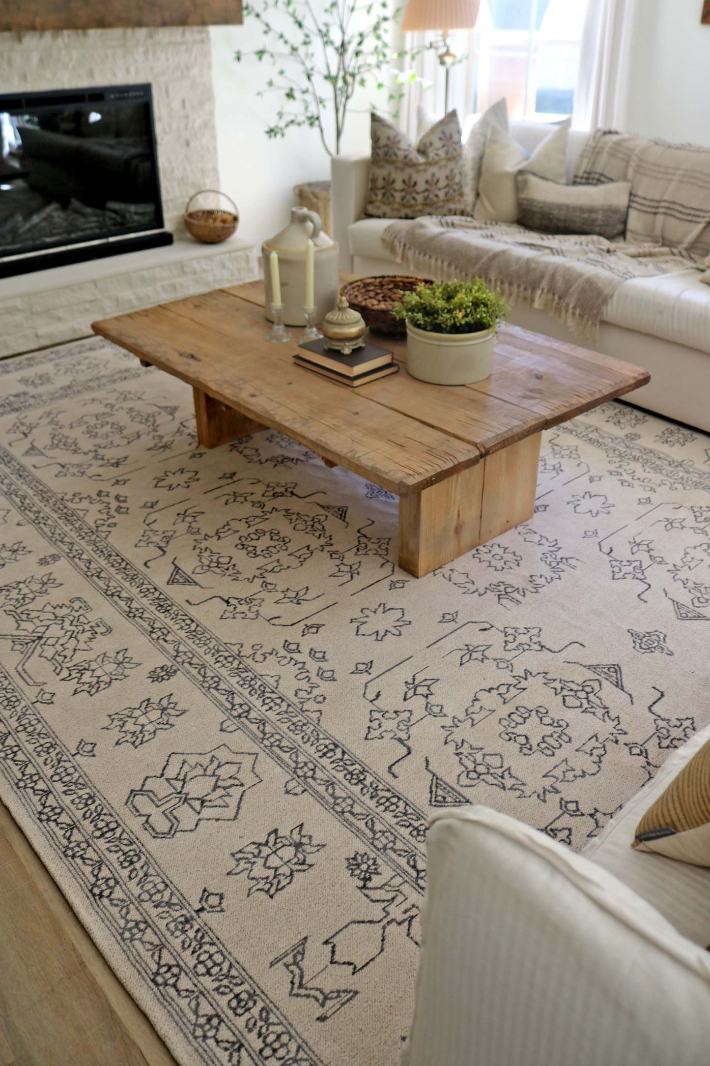 Sienna Beige and Black Scandi Pattern Rug