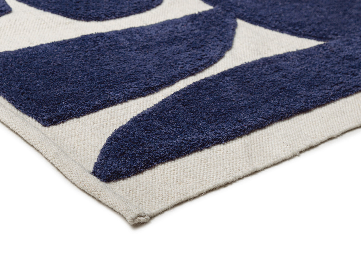 Simora Blue Abstract Washable Wool Rug