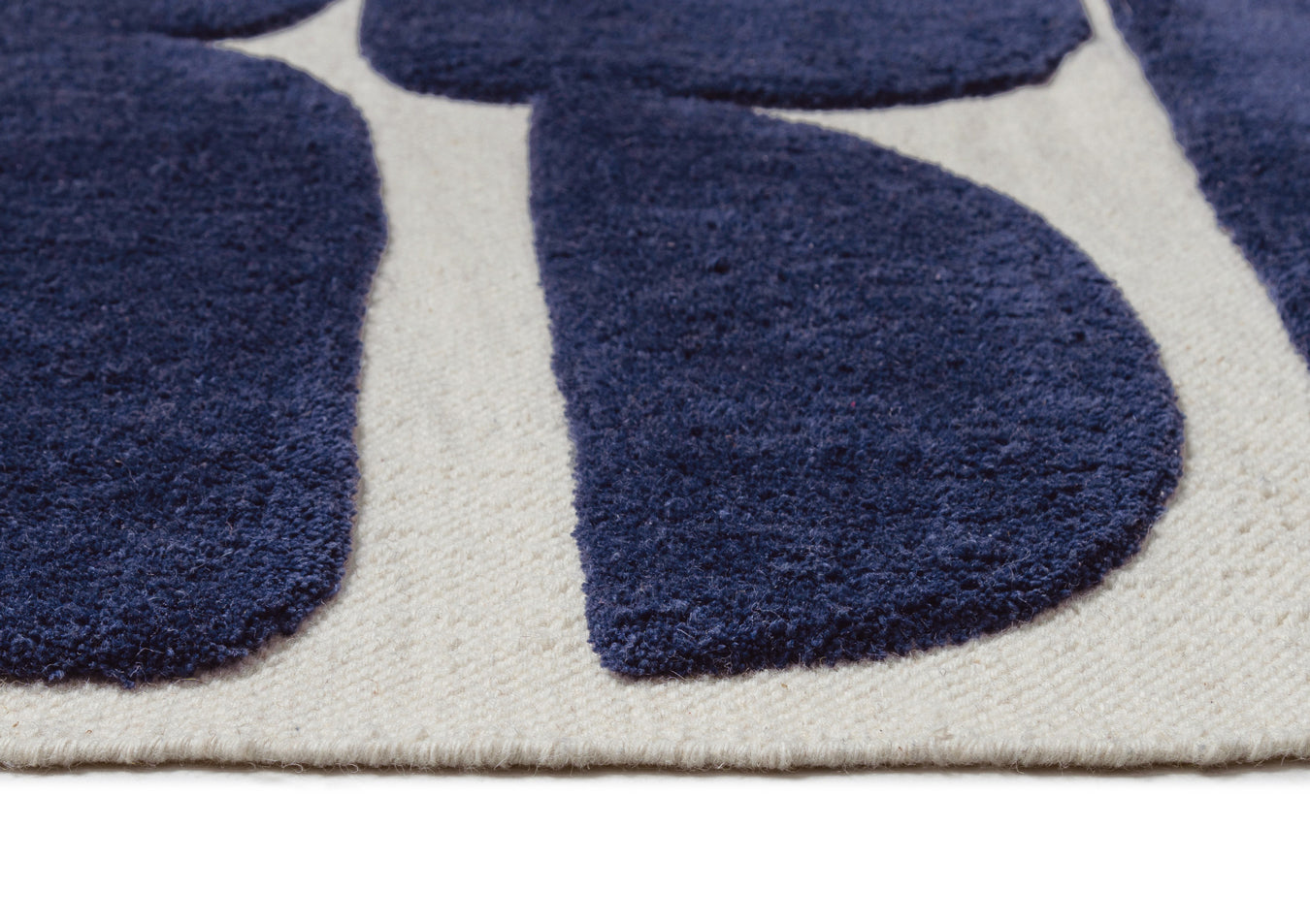 Simora Blue Abstract Washable Wool Rug