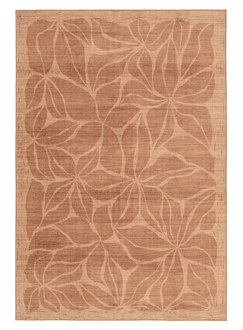 Sitar Rust Floral Washable Rug
