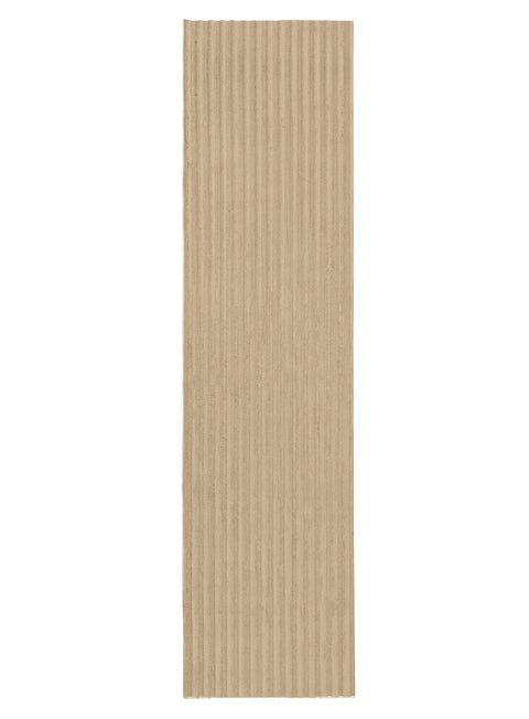 Sitti Beige Striped Washable Shag Runner Rug