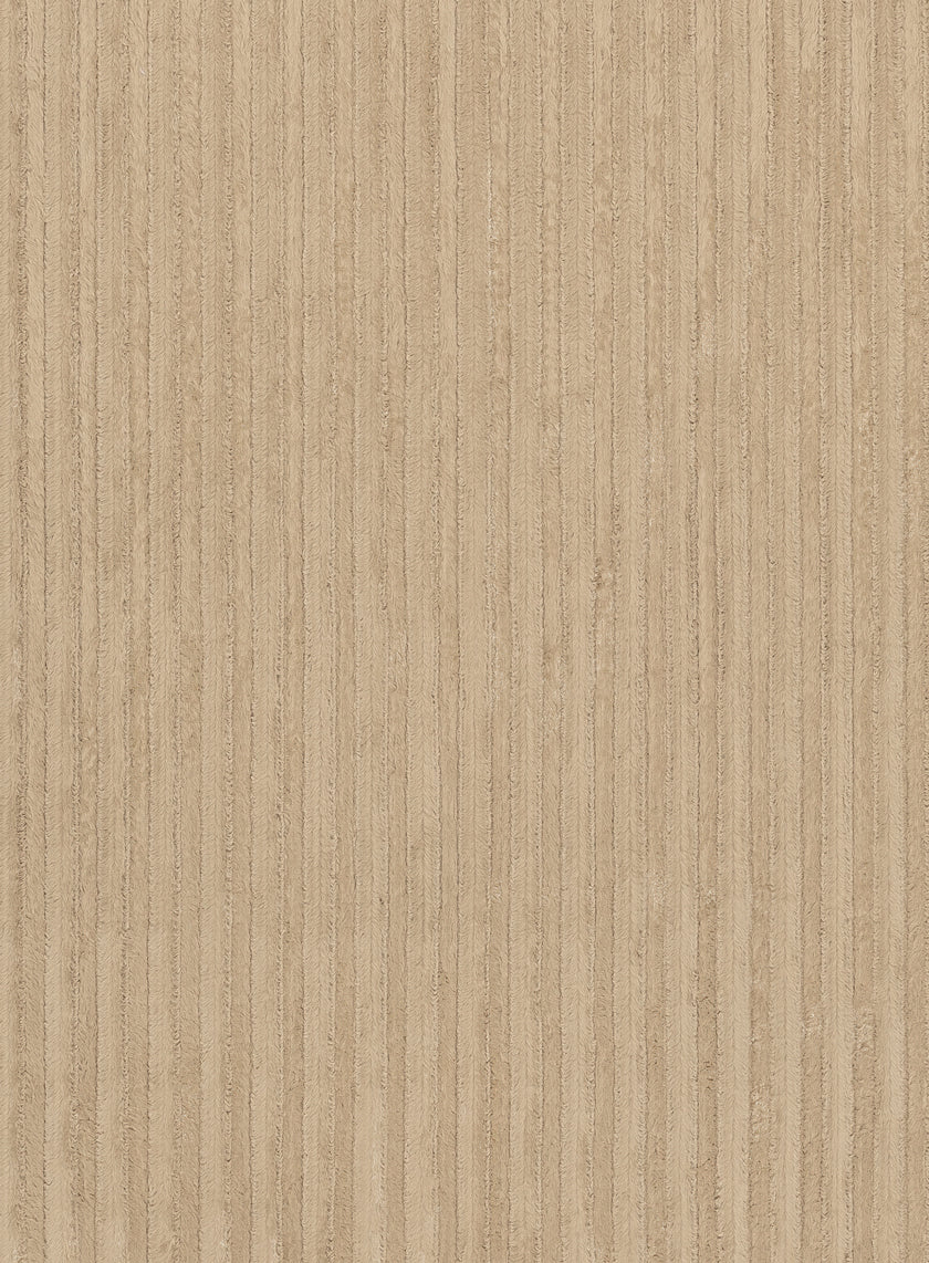 Sitti Beige Striped Washable Faux Fur Runner Rug