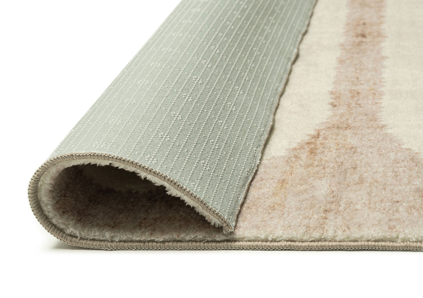 Sloan Beige Curve Pattern Washable Rug