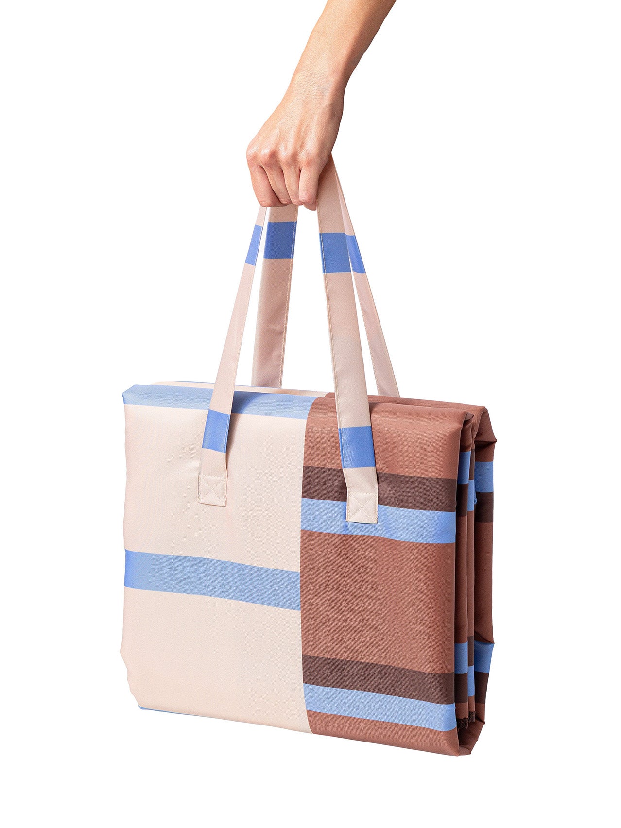 Solari Terracotta Cream and Sky Blue Beach Mat