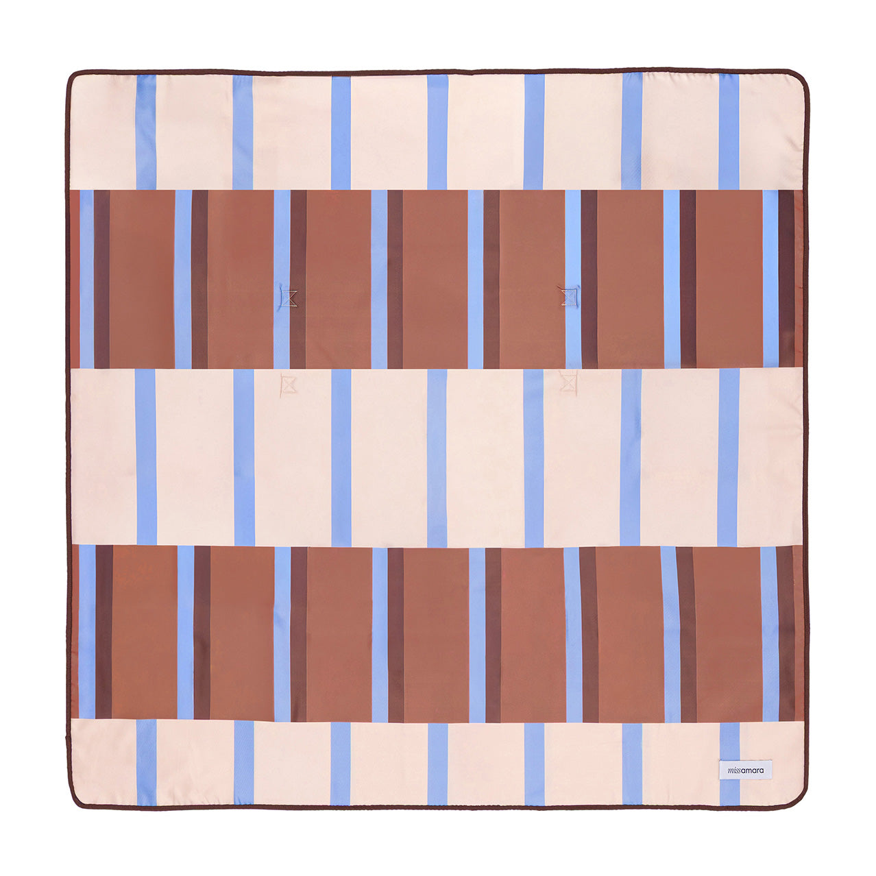 Solari Terracotta Cream and Sky Blue Beach Mat