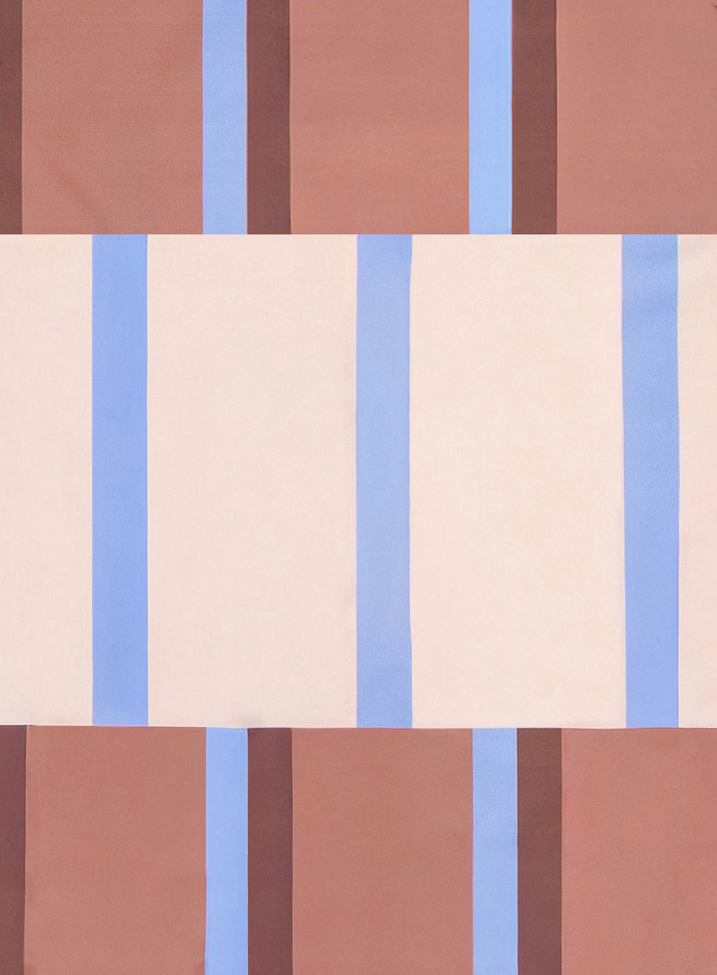 Solari Terracotta Cream and Sky Blue Beach Mat