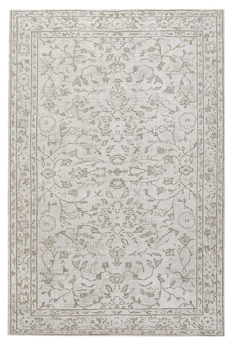 Sonia Beige and Grey Floral Pattern Rug