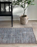 Sorra Blue and Brown Traditional Distressed Washable Runner Rug