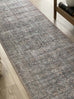 Sorra Blue and Brown Traditional Distressed Washable Runner Rug