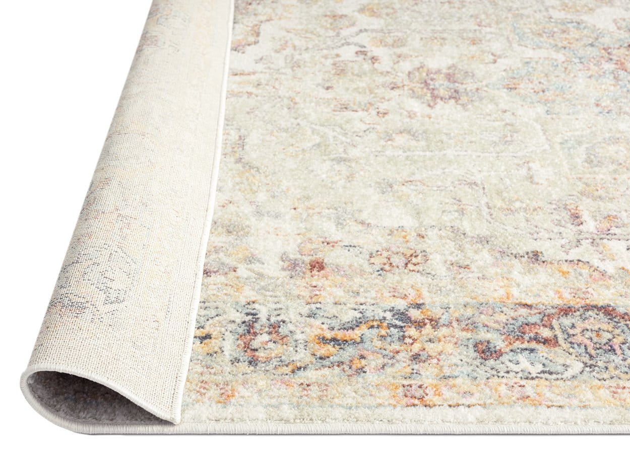 Summer Orange and Blue Multi-Colour Distressed Rug