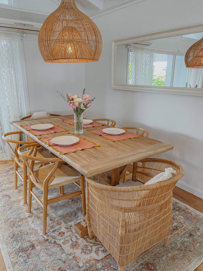 Summer Orange and Blue Multi-Colour Distressed Rug