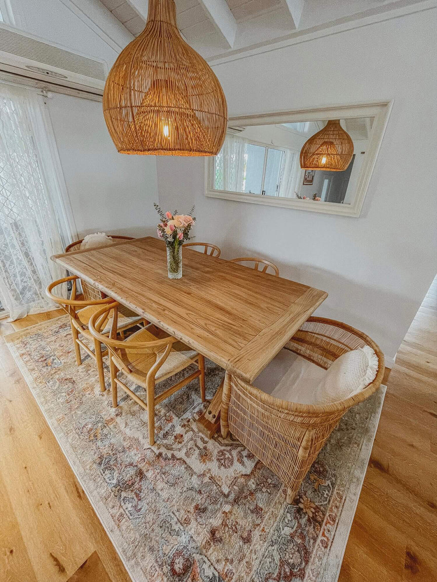 Summer Orange and Blue Multi-Colour Distressed Rug