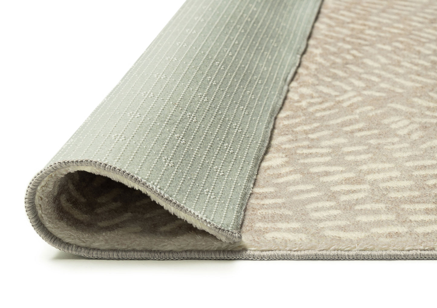 Sunita Grey Cream Circle Dot Pattern Washable Rug