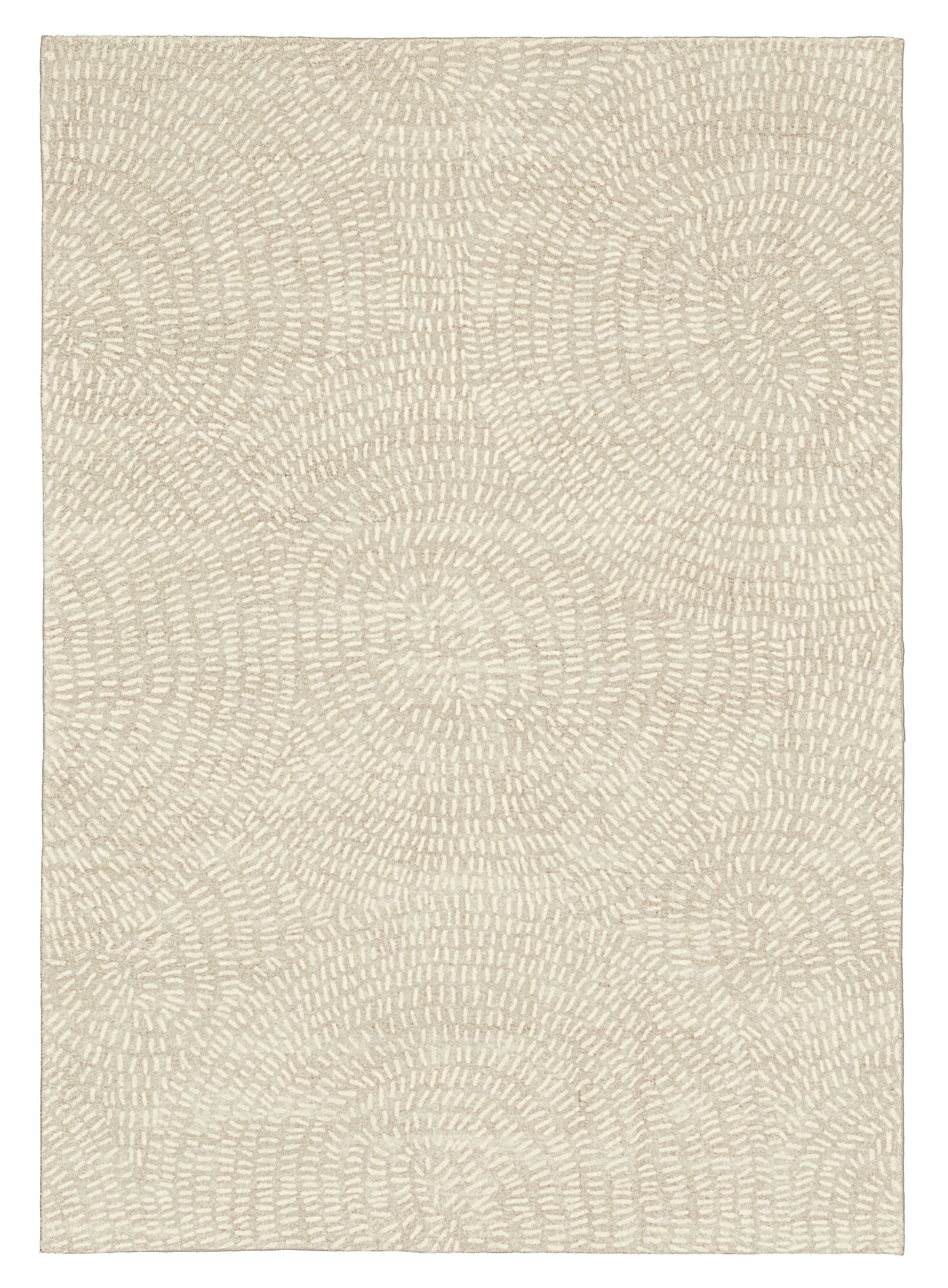 Sunita Grey Cream Circle Dot Pattern Washable Rug