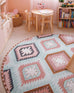 Suzie Pink and Green Round Rug *NO RETURNS UNLESS FAULTY