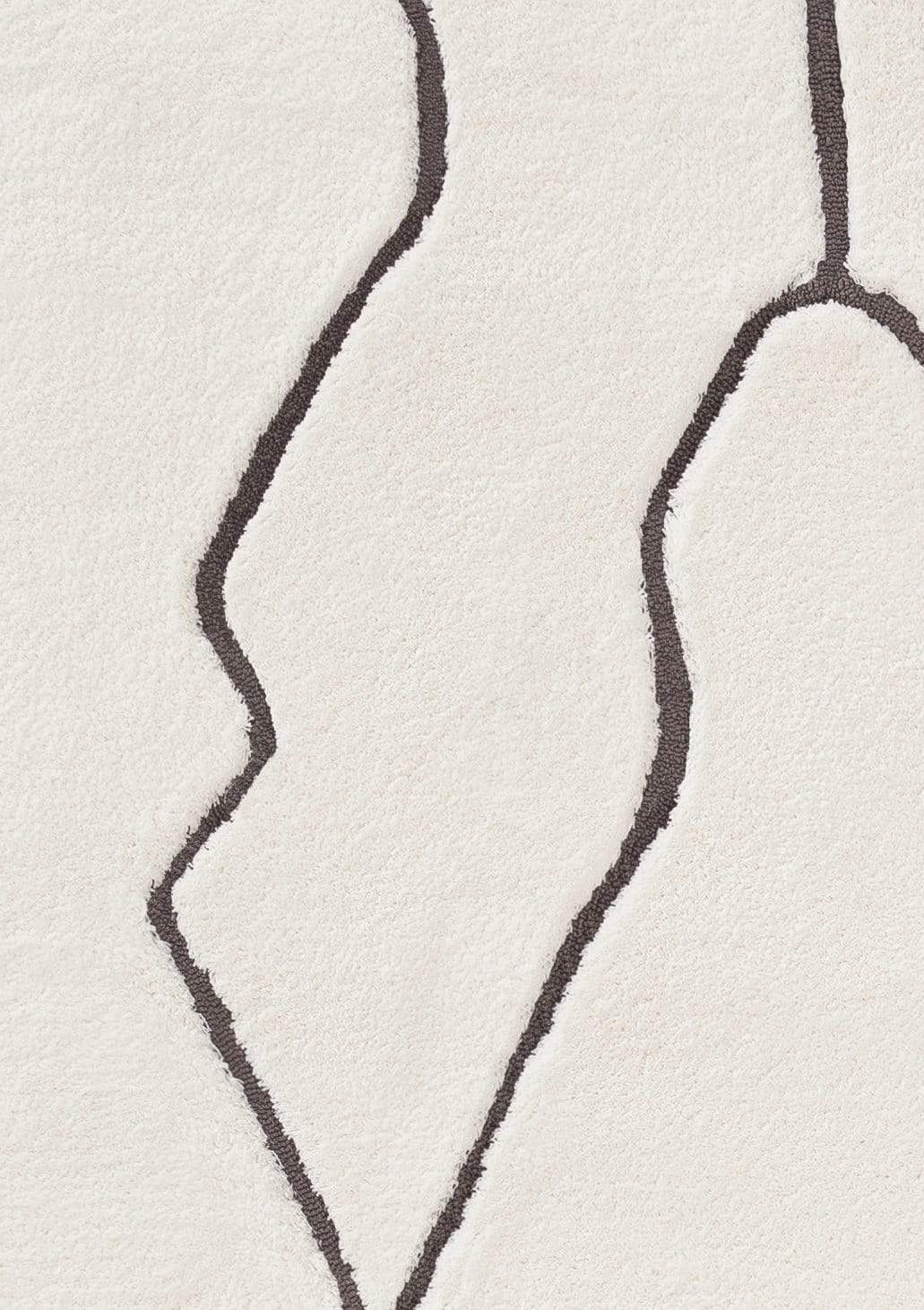 Tahlee Cream and Charcoal Grey Tribal Shag Rug