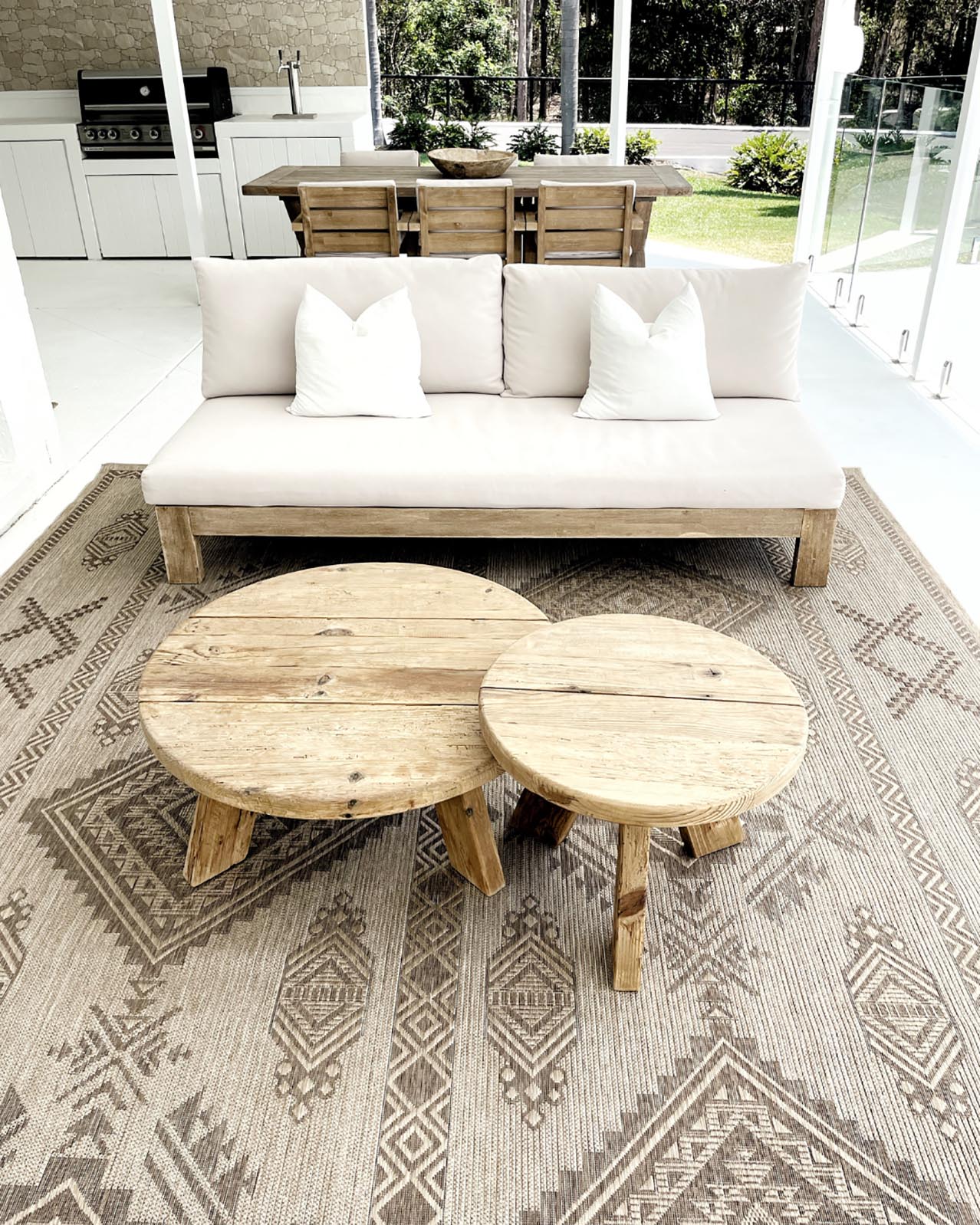 Takha Brown and Beige Tribal Flatweave Indoor Outdoor Rug