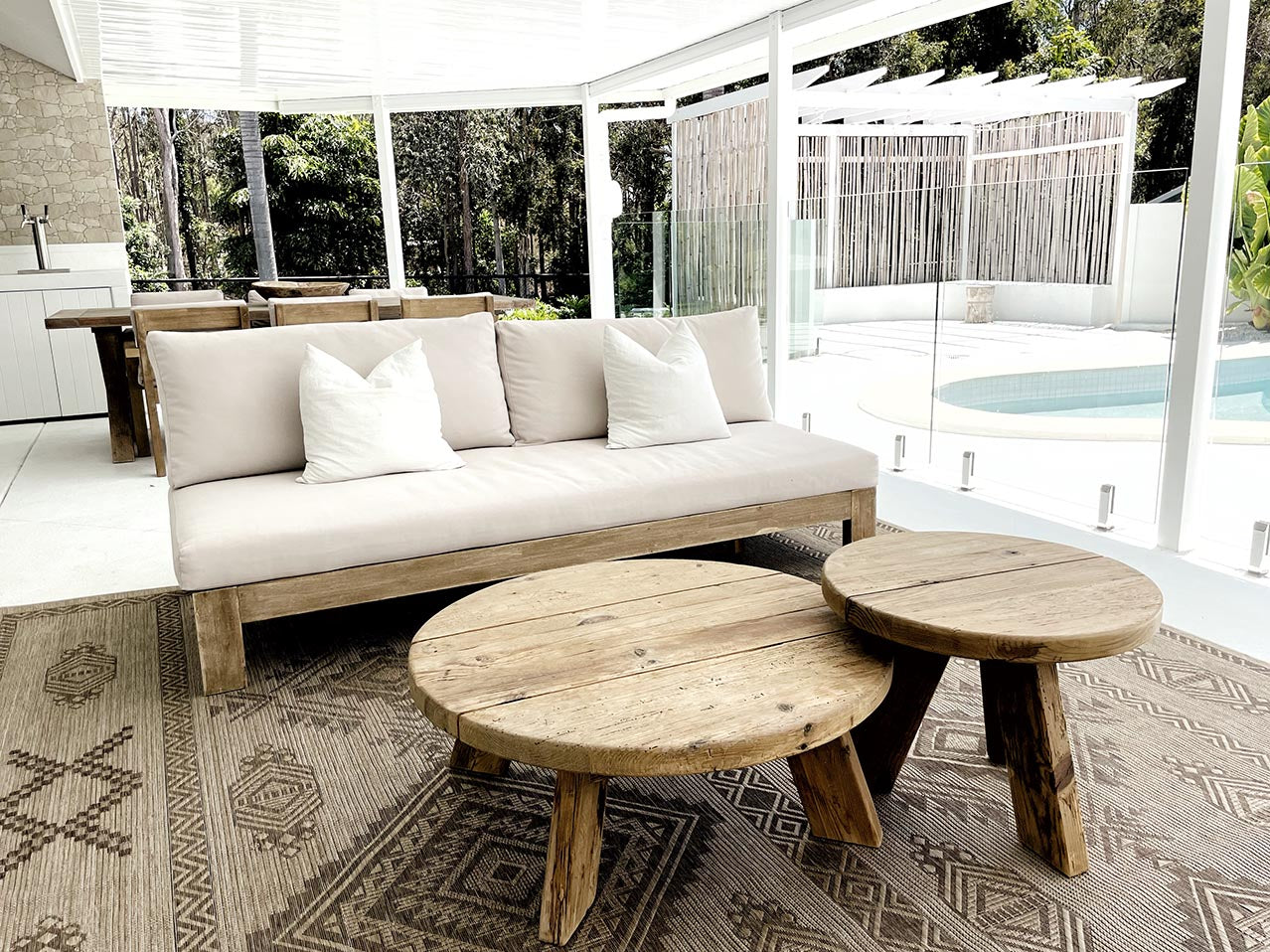 Takha Brown and Beige Tribal Flatweave Indoor Outdoor Rug