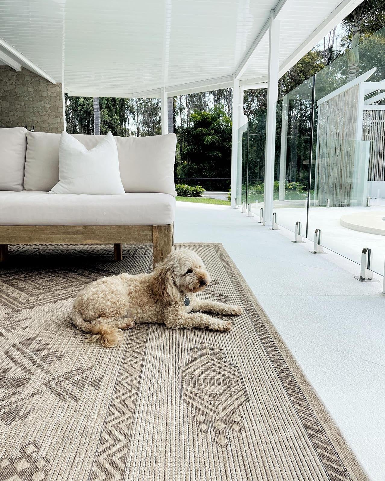 Takha Brown and Beige Tribal Flatweave Indoor Outdoor Rug