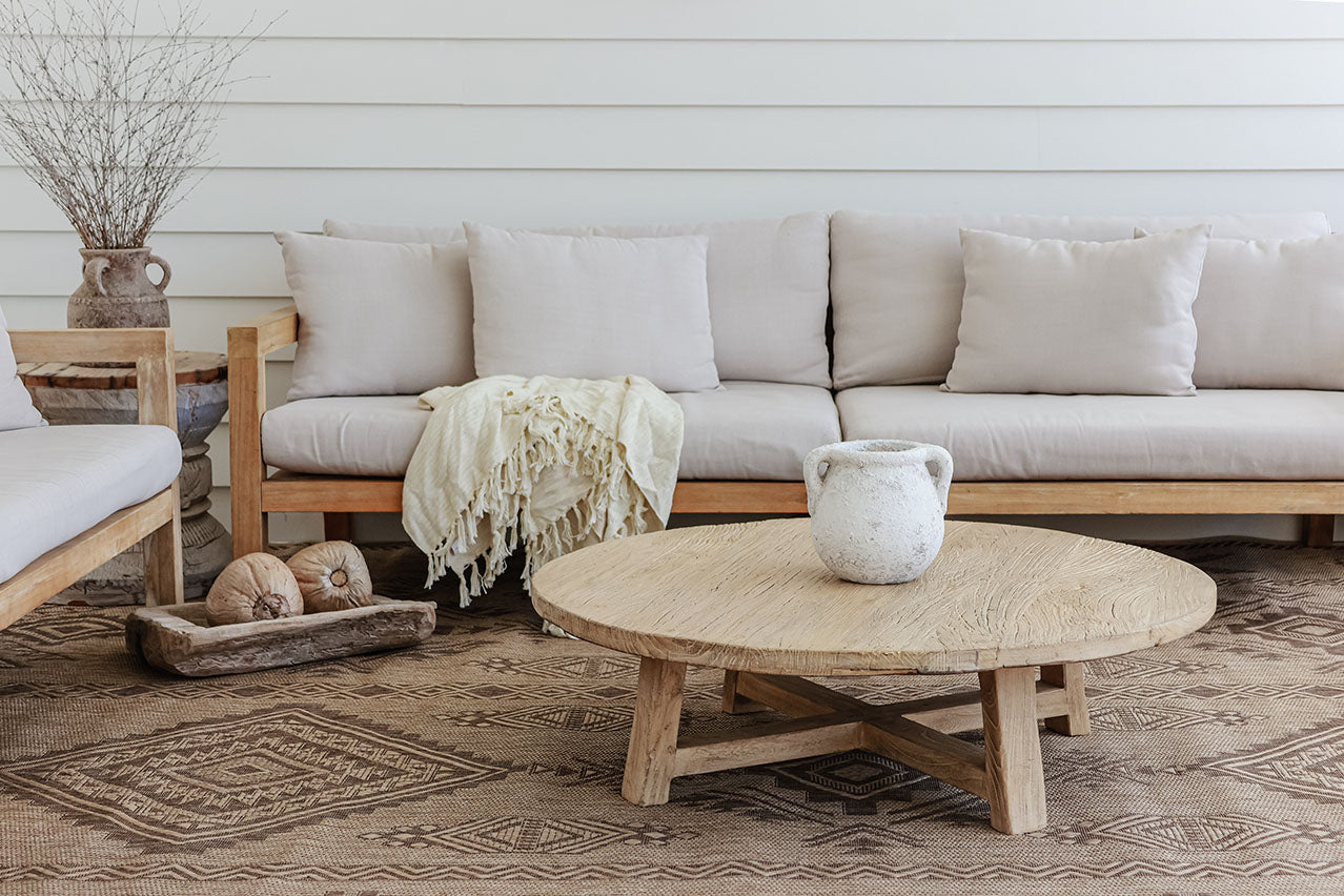 Takha Brown and Beige Tribal Flatweave Indoor Outdoor Rug