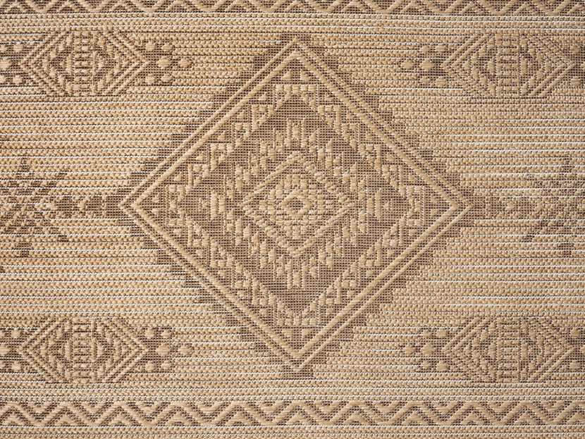 Takha Brown and Beige Tribal Flatweave Indoor Outdoor Rug