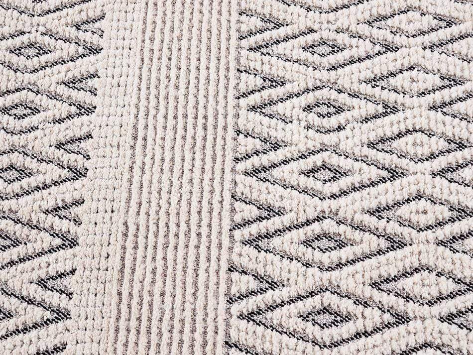 Talia Ivory Black Tribal Textured Runner Rug