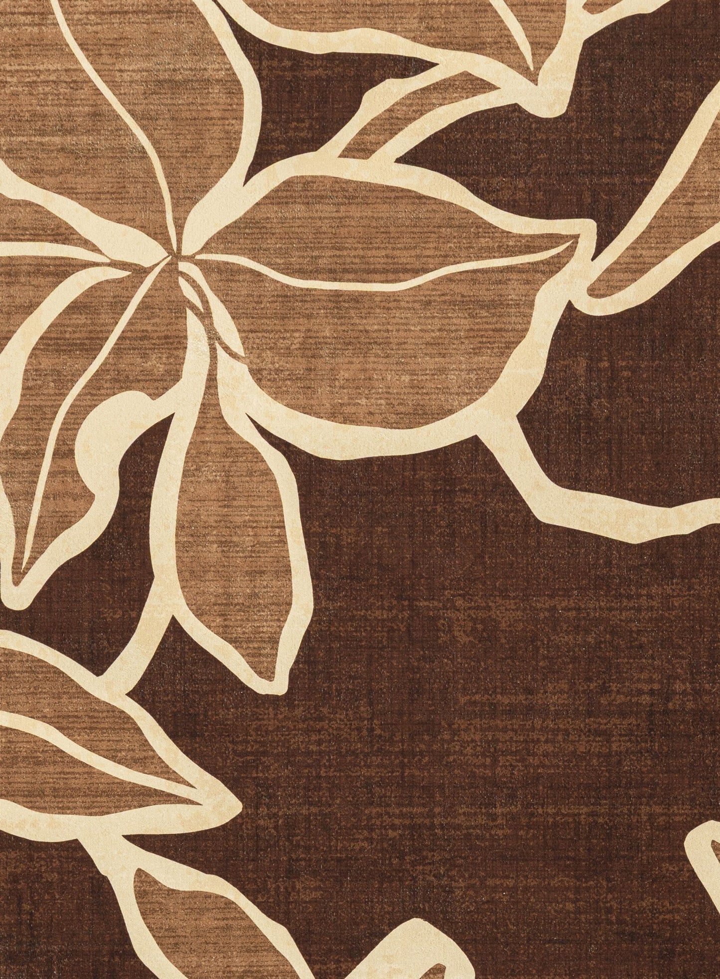 Tamika Brown and Rust Botanical Washable Rug