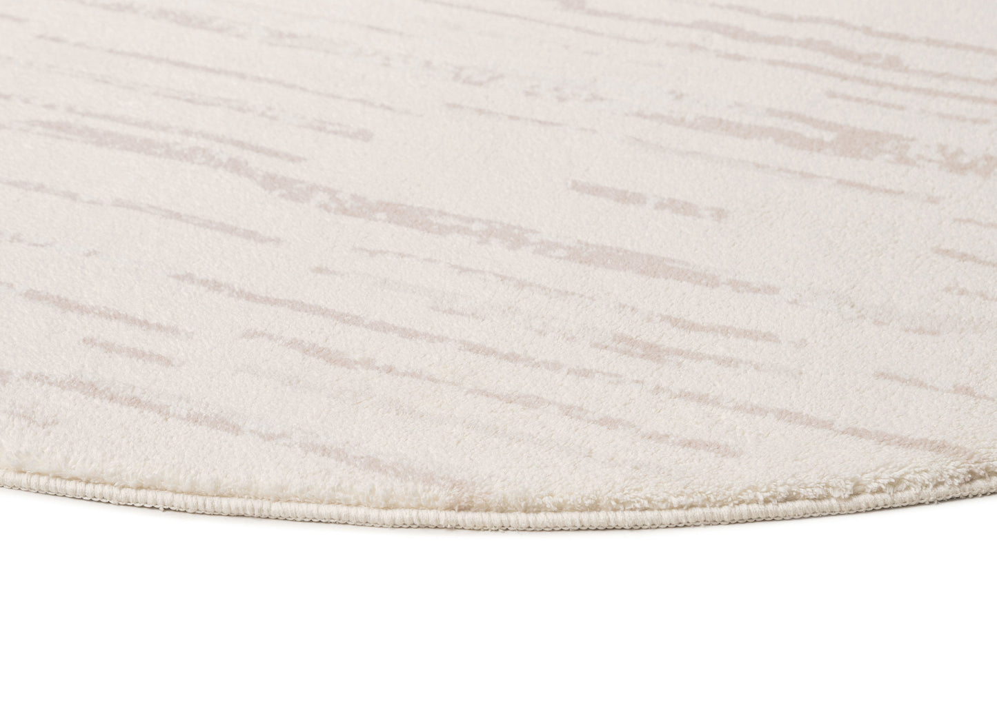 Tandara Grey and Cream Abstract Pattern Washable Round Rug