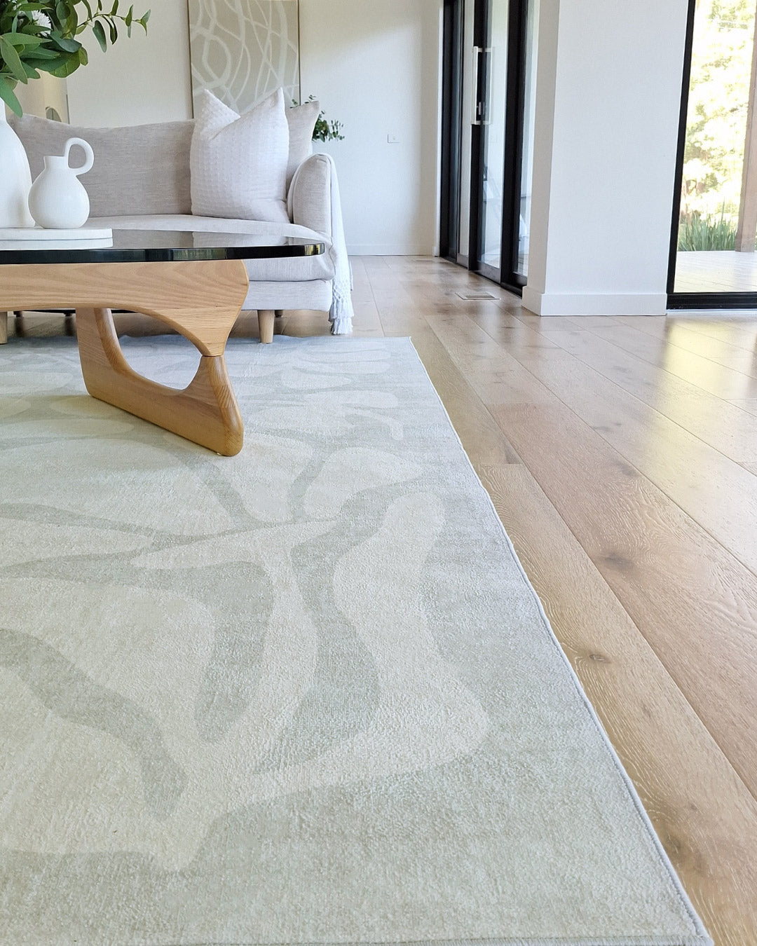 Tani Grey Botanical Washable Rug