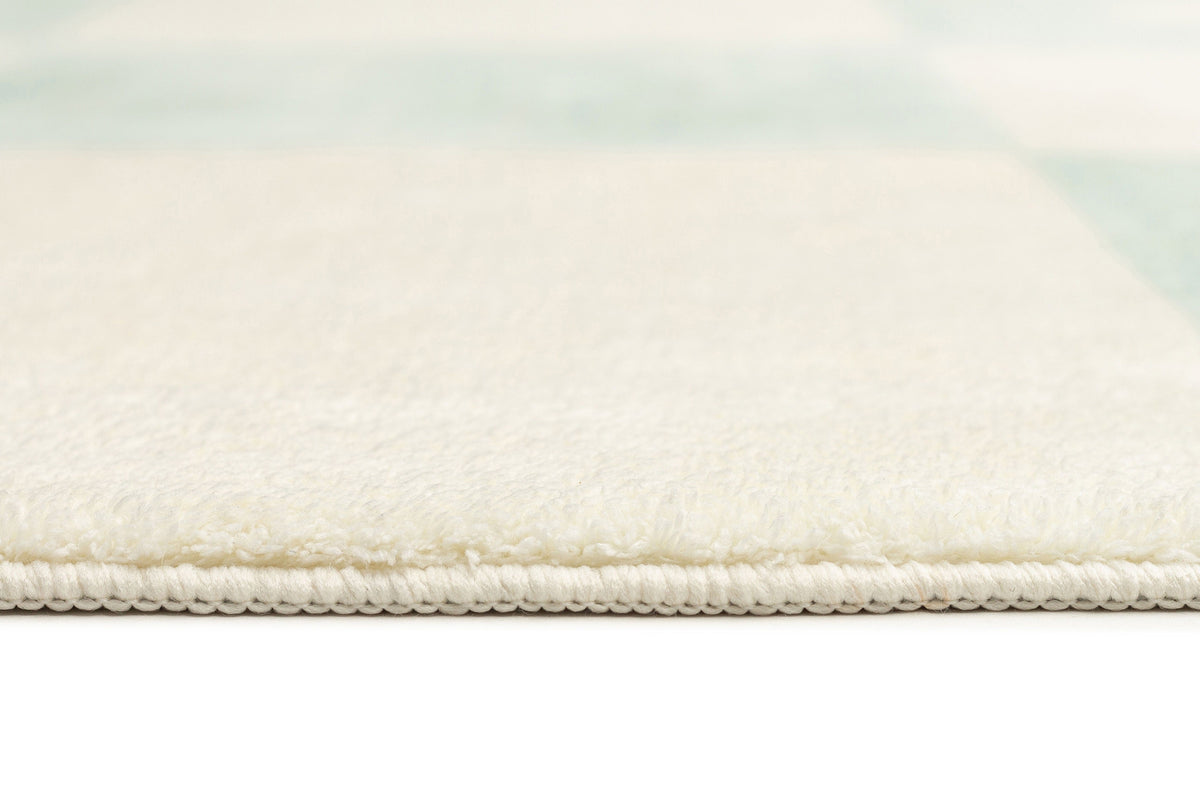 Tara Blue and Cream Checkered Washable Rug – Miss Amara (AU)