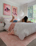 Tarquin Peach Pink Minimal Washable Rug