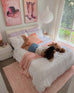 Tarquin Peach Pink Minimal Washable Rug