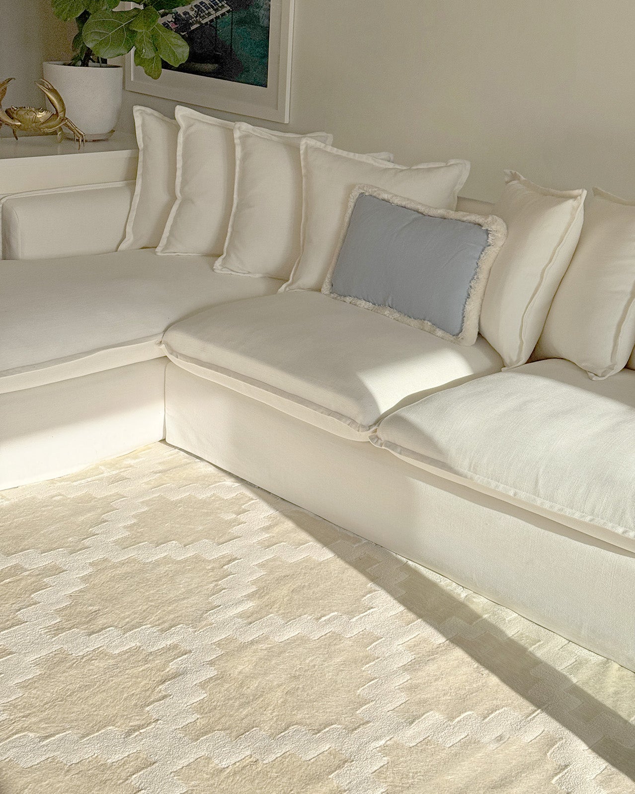 Tata Textured Diamond Neutral Rug