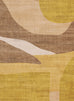 Tau Yellow and Beige Abstract Washable Rug