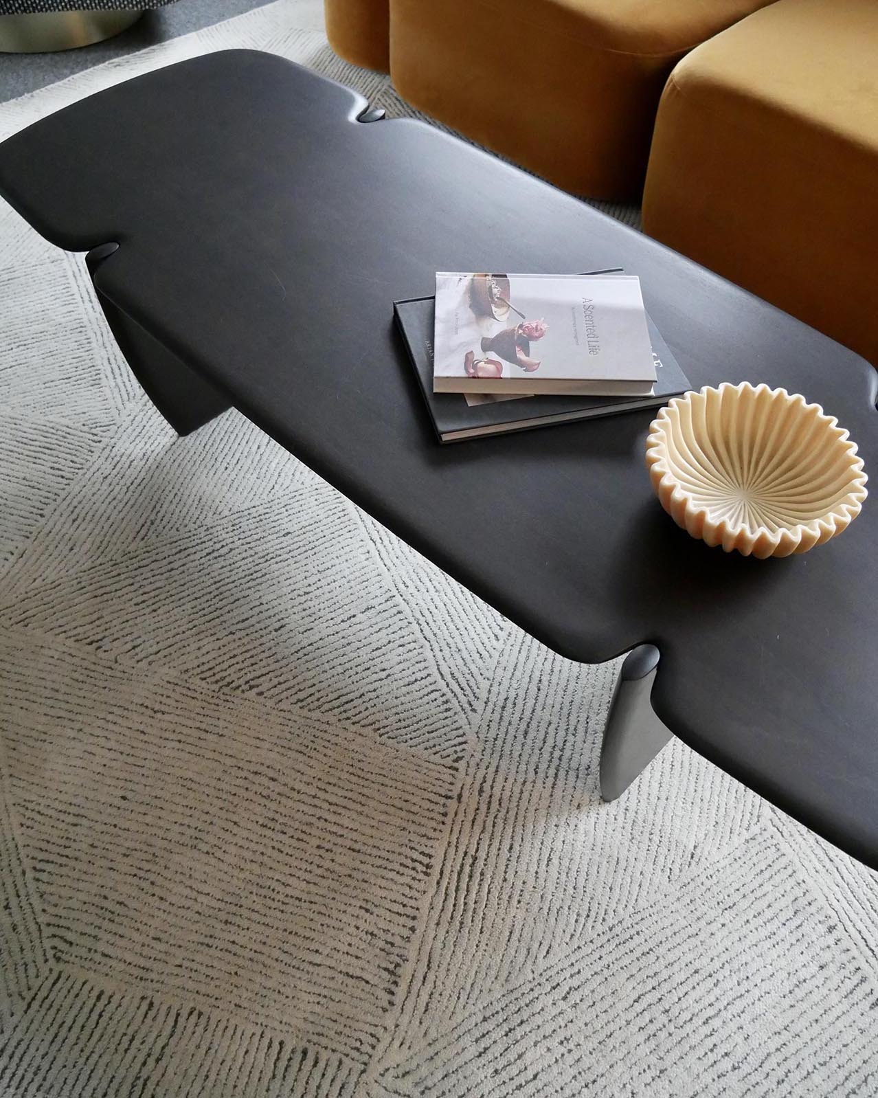 Tilde Charcoal and Ivory Striped Modern Wool Rug