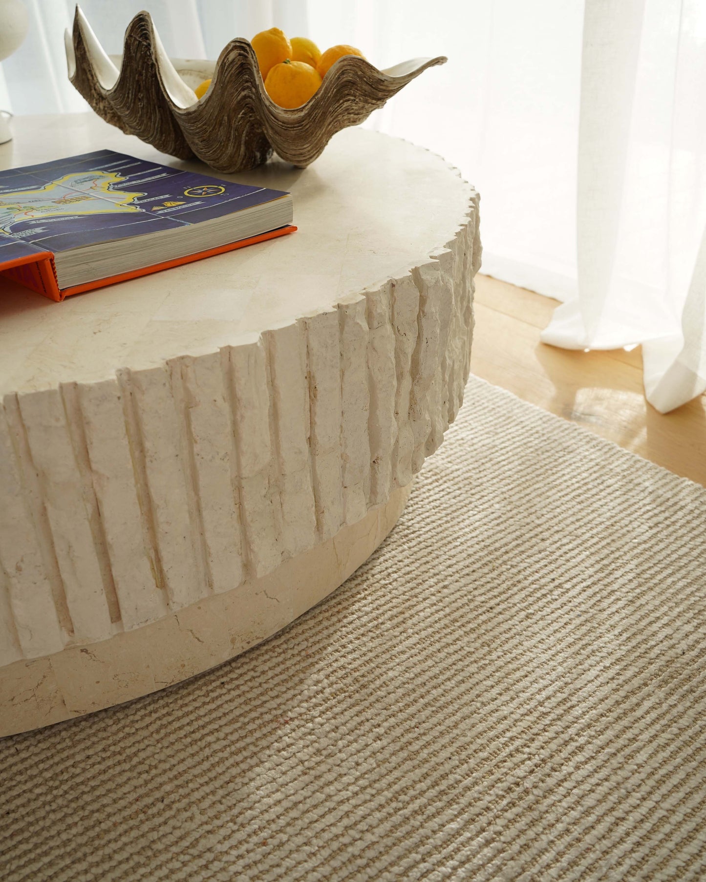 Tilos Natural Stone Hand Loomed Cotton Rug