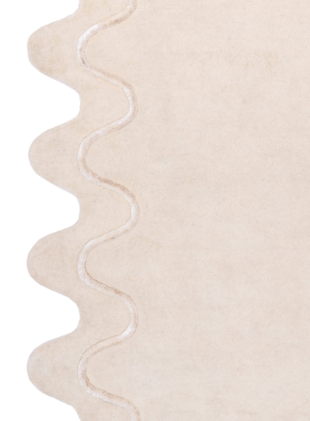 Tippy Cream Scalloped Handmade Wool Rug