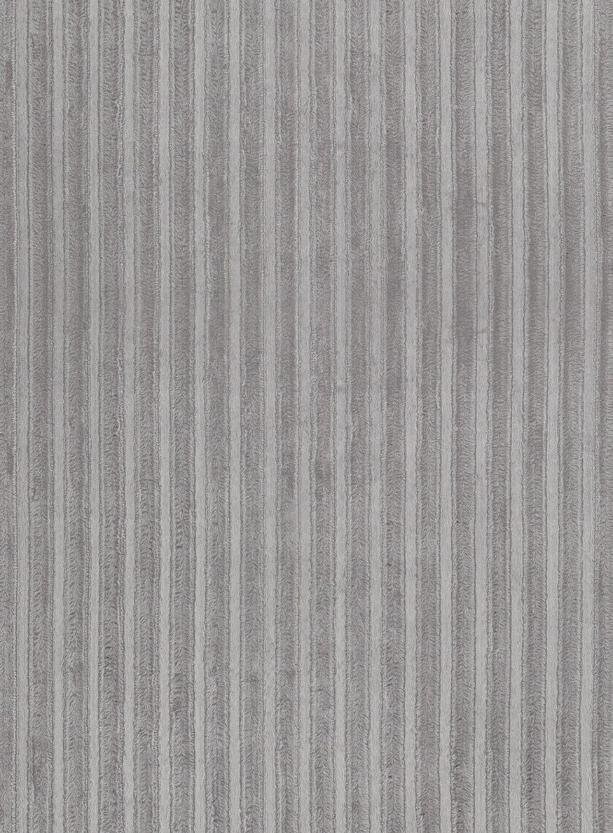 Tonca Grey Striped Washable Faux Fur Rug