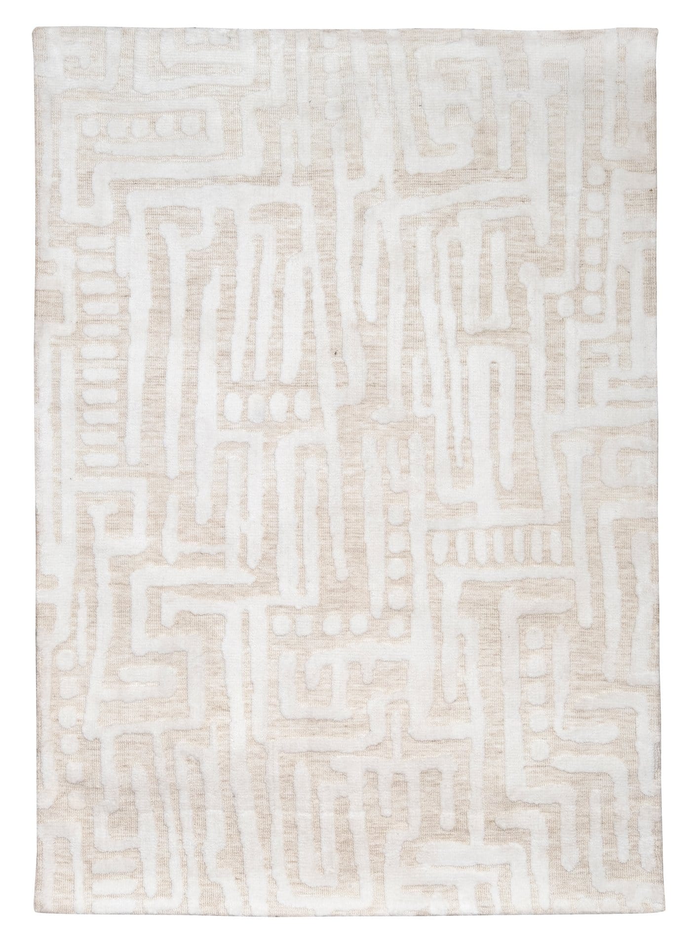 Trissa Beige and Ivory Abstract Tribal Rug